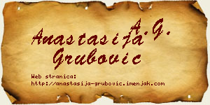 Anastasija Grubović vizit kartica